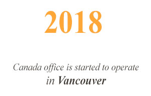 2018 Canada office is started to operate in Vancouver